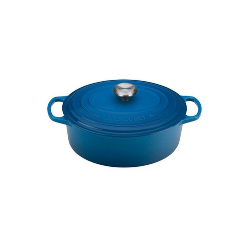 Signature Dutch Oven, oval, 5 qt., includes lid with stainless steel knob, oven-safe up to 500F, dishwasher safe, enameled cast iron, Marseille