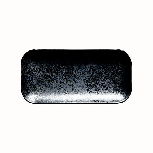Karbon Plate, 8-5/8'' x 4-3/8'', rectangular, dishwasher & microwave safe, porcelain, black