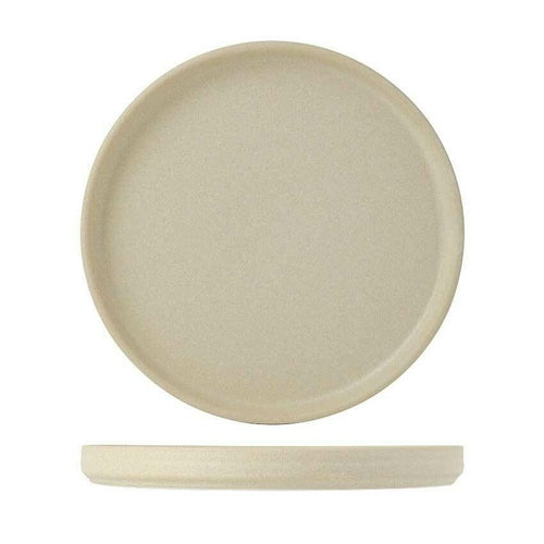 Plate, 6-1/2'' dia. x 5/8''H, round, straight side, oven proof, fully vitrified, lead-free porcelain, TuxTrendz, Zion, matte beige