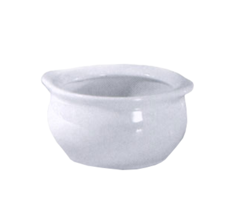 Onion Soup Bowl White 15 oz. 4-3/4 dia. (5-1/4 with handle) x 2-5/8H