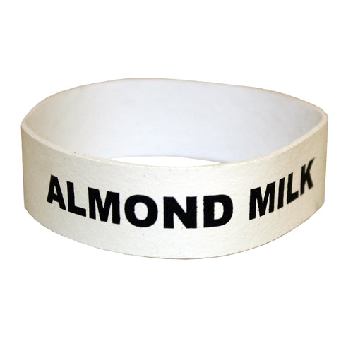 Flavorband Label, ''Almond Milk'', for 4'' dia. carafes, non-toxic rubber