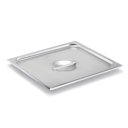 Super Pan V Steam Table Pan Cover, stainless, 2/3 size, flat solid, 14'' x 12 7/8'' x 1/2''