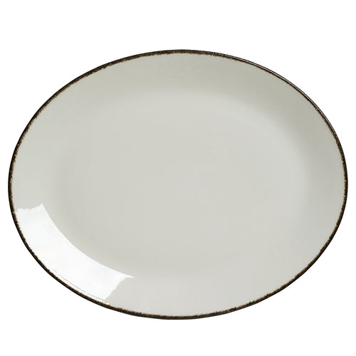 OVAL DISH 13 1/2 X 10 5/8 IN COUPE CHARCOAL DAPPLE