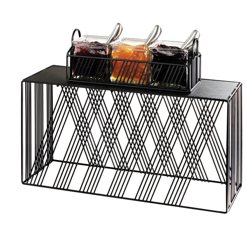 Portland Riser, 20-1/8''W x 7''D x 11''H, rectangular, removable bread board, iron wire, black, BPA Free
