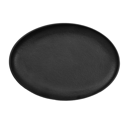 Platter, 10-5/8'' x 7-1/2'', oval, coupe,  porcelain, matte black, Premium, Organics, Orbit