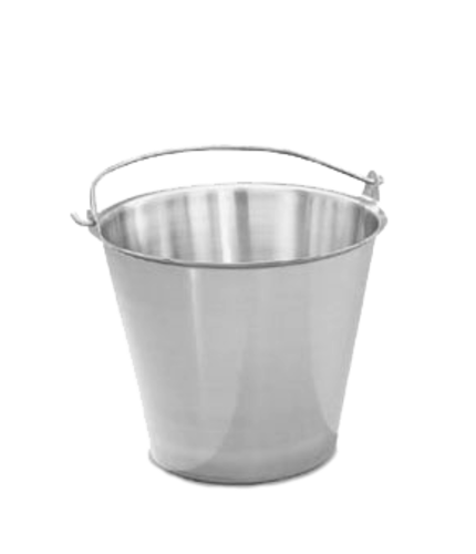 Pail, 23 quart, Tapered, stainless, 14 7/8'' top dia., 11 7/8'' height, with handle, NSF, Made in USA