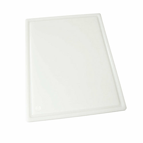 Cutting Board, 18'' x 24'' x 3/4'', rectangular, grooved, BPA free, white, NSF