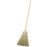 Warehouse Corn Broom, 56'' tall, 12'' wide head, metal retaining bands, 5-sew synthetic stitching, 30# fill, blended corn bristles, heavy-duty lacquered wood handle, natural color