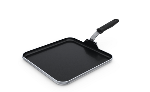Tribute 3-Ply Griddle with silicone handle Ceramiguard II coating 12''