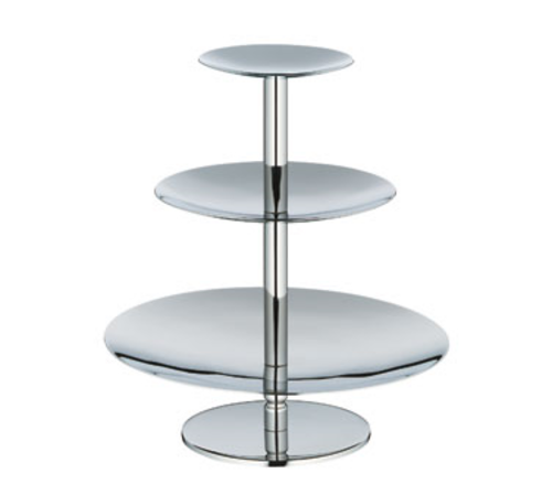 Pastry Stand, 3-1/2'', 5-1/2'' & 8'' dia. x 8-3/4''H, 3-tiers, 18/10 stainless steel, Pure by WMF