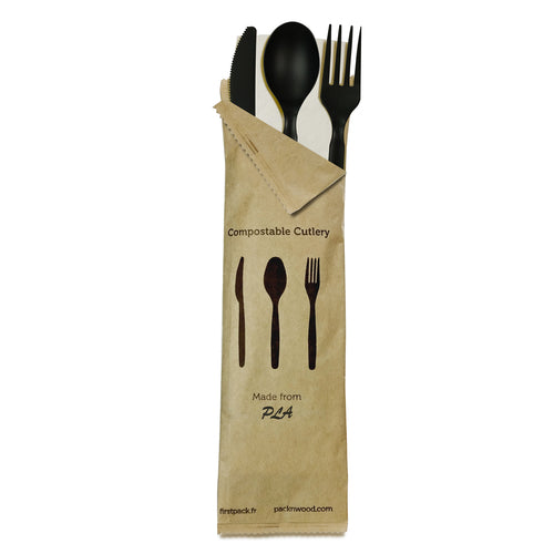 Cutlery 4/1 Kit  6'' (incl knife, fork, spoon, napkin)