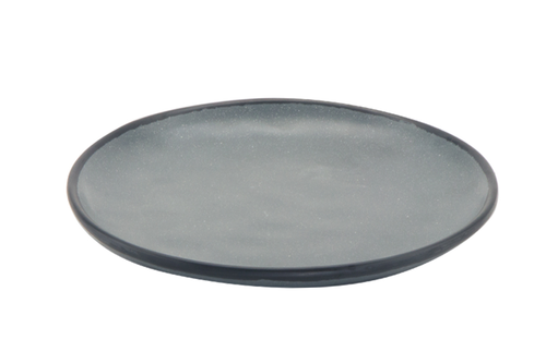 10.5'' Speckled Gray Round Coupe Melamine Dinner Plate