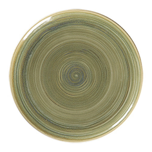 Spot Plate, 7.1'' dia., round, flat, coupe, porcelain, Emerald