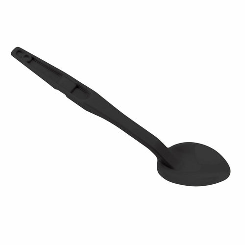 High Heat Camtensils Spoon, 13'', solid, withstands temps -40 F to 300 F, easy grip, will not scratch non-stick coated cookware, notched back, hanging hole, dishwasher safe, ultem, black, NSF