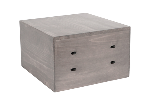Aspen Crate Riser, 12'' x 12'' x 10''H, has cutouts to insert brackets to support shelves