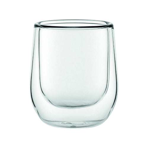 Hospitality Brands Double-Walled Whiskey Glass, 3 oz., 2-1/2''H (2''T; 1-1/2''B), handmade, glass, clear