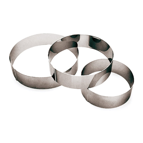 Pastry Ring, ice cake, 10-1/4'' ID x 2-3/8''H, smooth, rigid side, stainless steel