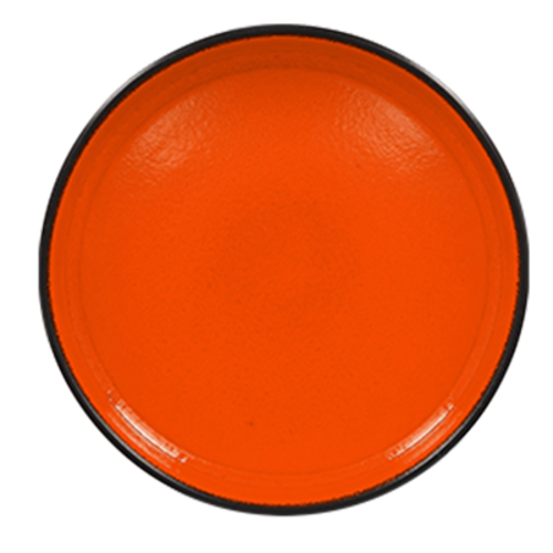 Fire Plate, 32.1 oz., 9.05'' dia., round, porcelain, orange