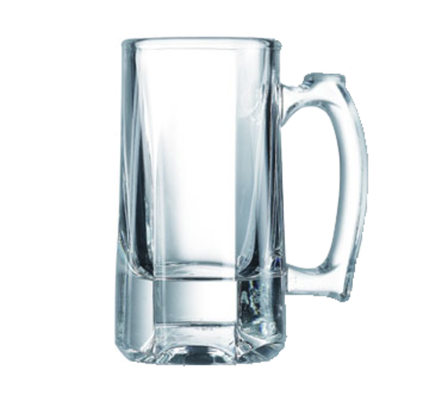Mug, 10 oz., glass, Arcoroc, Barware (H 5-7/8''; T 2-7/8''; B 3-1/4'')