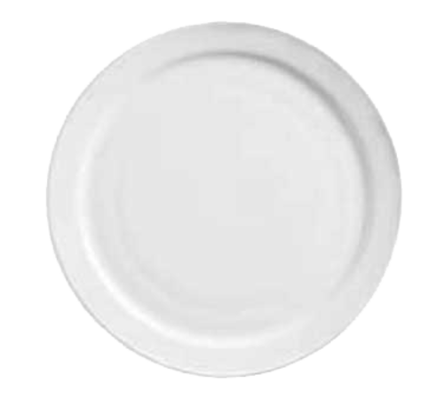 Plate, 6-1/2'' dia., round, narrow rim, bright white, porcelain, Porcelana