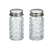 Salt/Pepper Shaker, 1-1/2 oz., 1-9/16'' dia. x 3-9/16''H, nostalgia glass, dishwasher safe, stainless steel tops