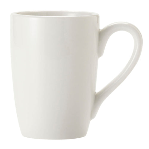 Mug, 12 oz., 3-2/3'' dia. x 4''H, round, narrow rim, bright white, porcelain, Porcelana