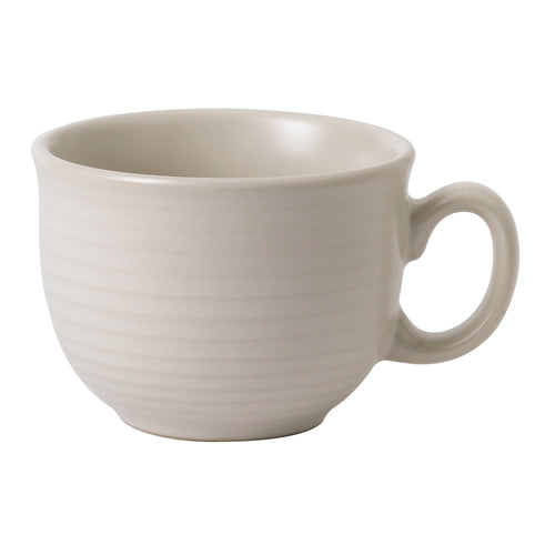 Cafe Au Lait Cup, 10 oz., with handle, rolled edge, dishwasher & microwave safe, ceramic, Dudson, Evo, Pearl