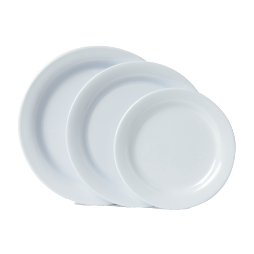 Centuria Plate, 6-1/4'' dia., round, break-resistant, dishwasher safe, BPA free, melamine, white, NSF