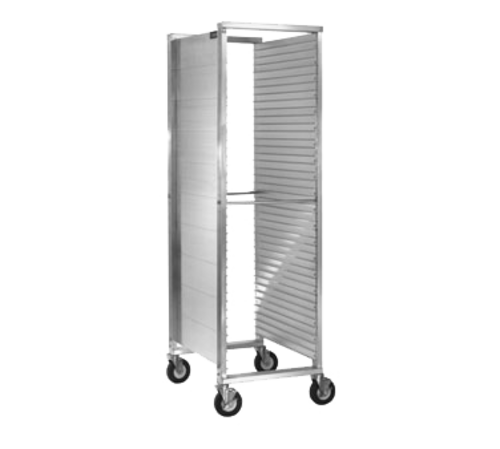 Utility Rack, mobile, full height, slides on 1-1/2'' centers, accepts 18'' x 26'' pans or plastic food boxes, 39 pan capacity, end loadin