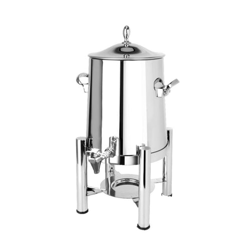 Pillar'd Coffee Urn, 3 gallon, sterno heat or electric, with pillar'd legs, includes sterno holder, hands-free push spigot, stainless steel, 4 Star Series