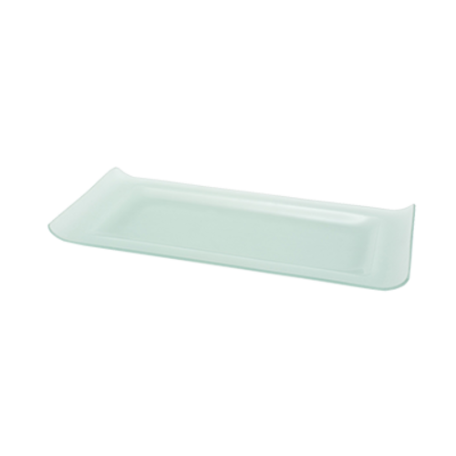 Nami Plate, 14-1/4'' x 6-1/2'' x 1'', rectangular, dishwasher safe, frosted glass
