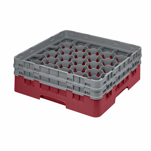 Camrack Glass Rack With (2) Soft Gray Extenders Full Size 19-3/4'' X 19-3/4'' X 7-1/4'' Cranberry
