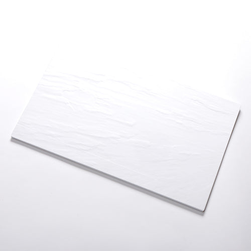Serving Platter, 21-1/2''L x 13''W x 1/4''H, rectangular, melamine, faux slate, white