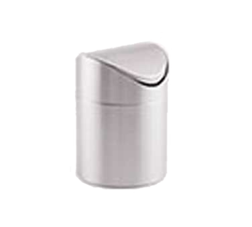 Waste Bin, 4-3/4'' dia. x 6-5/8''H, round, swing style, brushed stainless steel