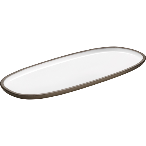 Platter, 13.8'' x 5.9'', oval, stoneware, white, Playground, ReNew