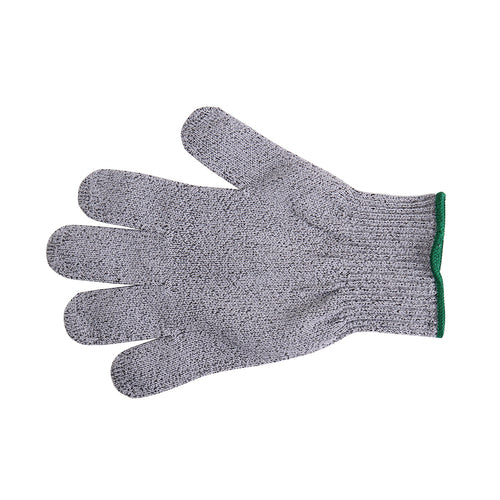 MercerMax Cut Glove, Size M, 10 gauge, fits left or right hand, Spectra reinforced knit construction, gray with green cuff, Made in USA