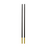 Toona chopsticks, 10.1'', 7 mm thick, sps plastic with 18/10 cap, black with gold PVD sleeve, Studio William