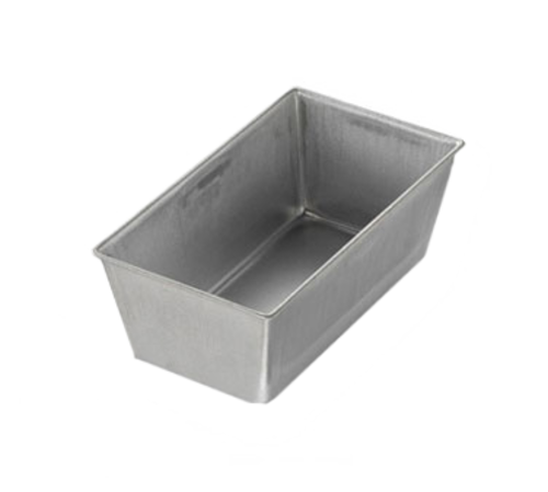 Bread Pan, single, 5-5/8'' x 3-1/8'' X 2-3/16'', curled rim, seamless, 26 gauge aluminized steel, plain, made in the USA with global materials
