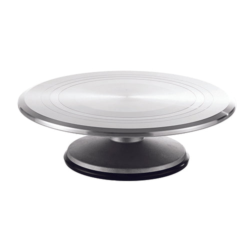 Stabilodecor Cake Stand, 12'' dia. x 5''H, revolving, aluminum plate, cast iron stand