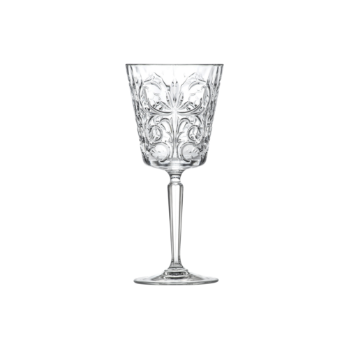 Wine Goblet Glass, 9.75 oz., 7.625''H, EcoCrystal, Crystalline, Clear, RCR Crystal, Tattoo