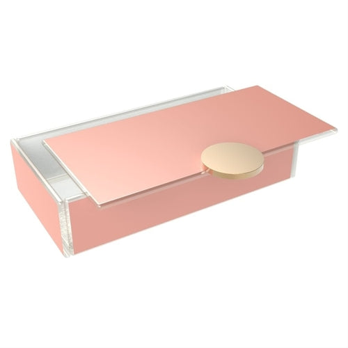 Bento Dinner Plate, 32 oz., 8-7/10'' x 3-2/5'' x 2''H, small, rectangular, glass, pink exterior/white interior, Tempest by My Glass Studio
