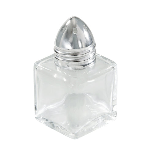 Shaker Mini Salt Pepper Square Glass Chrome Plated