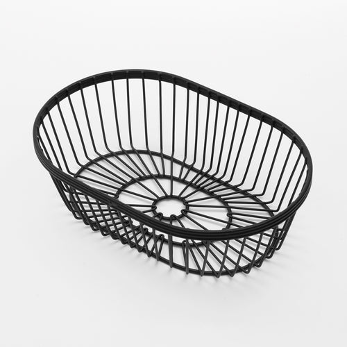 Wire Basket, 9''L x 6''W x 2-3/4''H, oval, black (hand wash only)