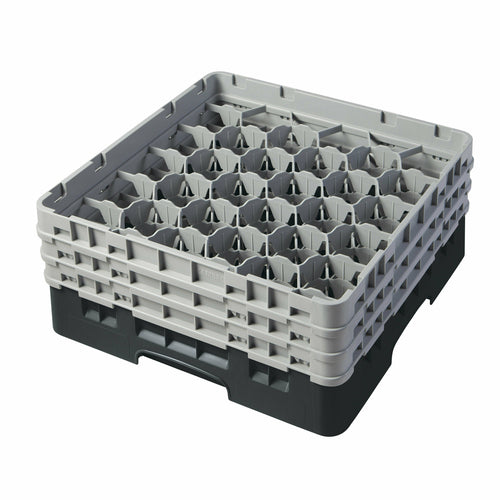 Camrack Glass Rack With (3) Soft Gray Extenders Full Size 19-3/4'' X 19-3/4'' X 8-7/8'' Black