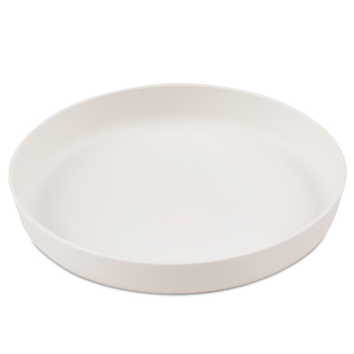 White Santo Plate 4.72  inches in Diameter plastic, Made in France
