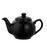 English Teapot, 0.47 liter (16 oz.), 4-1/2'' x 7-1/4'' x 4-1/4'', with lid and infuser basket, dishwasher safe, ceramic, black