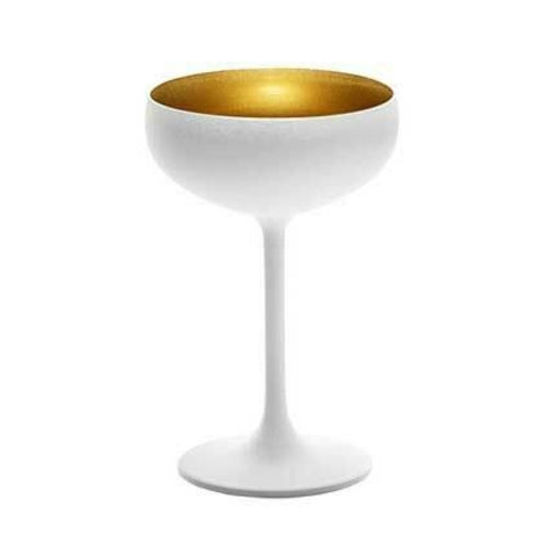 Stolzle Champagne Saucer Glass, 8 oz., 3-3/4'' dia. x 5-3/4''H, dishwasher safe, coupe, white exteri