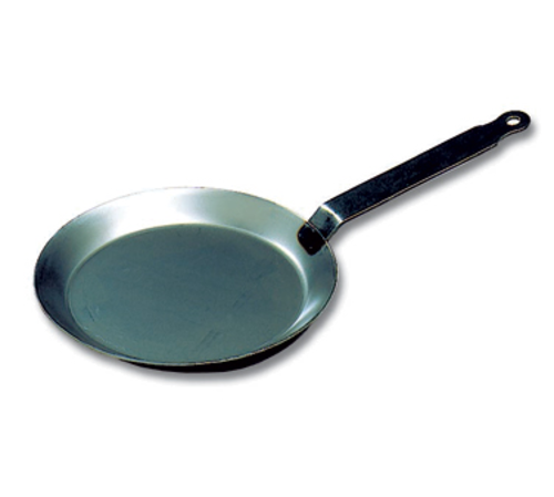 Crepe Pan, 8-5/8'' dia., round, iron loop handle, black steel