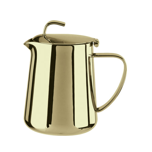 Milk Pot, 5-1/8 oz, with lid & handle, 18/10 stainless steel, PVD coating, Arthur Krupp, AK 662 PVD Champagne