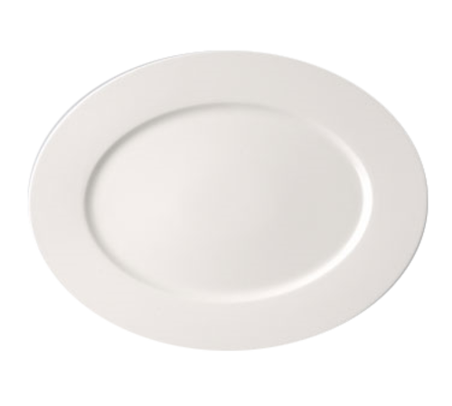Fine Dine Platter, 14-1/8'' x 10-5/8'', oval, dishwasher & microwave safe, porcelain, white